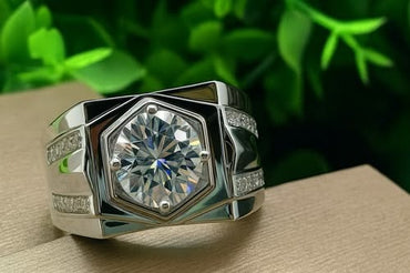 Men's Hexagon Solitaire Ring
