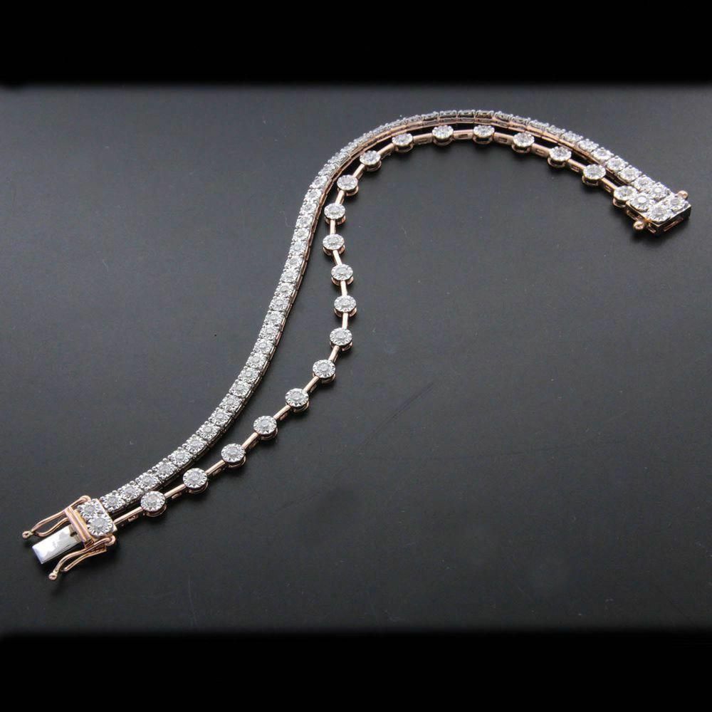 Double-Row Diamond Tennis Bracelet