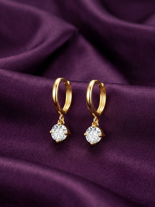 Elegant Crystal Dangle Huggie Earrings