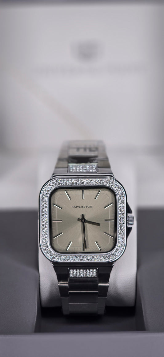 Men’s Luxury Crystal-Bezeled Square Watch
