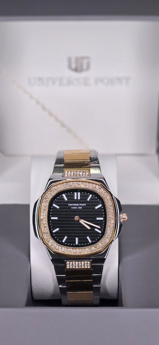 Luxury Two-Tone Crystal Octagon Watch
