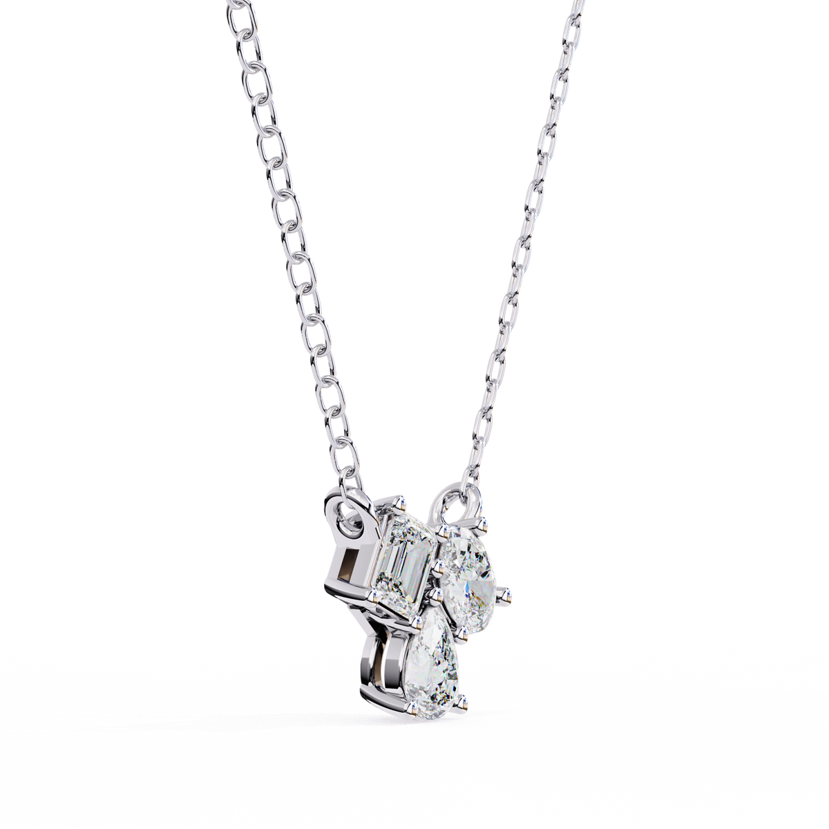 Tri-Cut Diamond Cluster Pendant