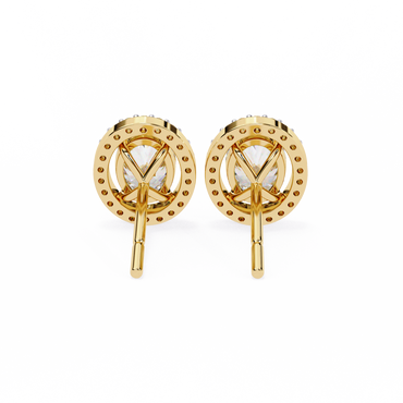 Oval Halo Diamond Stud Earrings