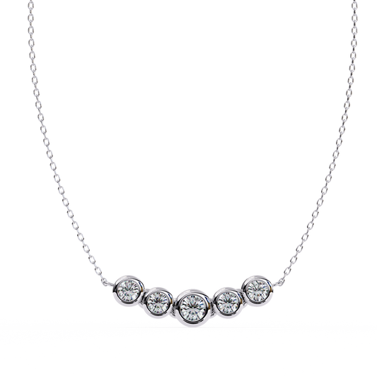 Diamond Bezel Station Necklace