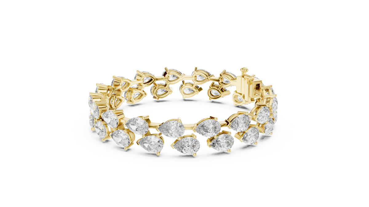 Double-Row Pear Cut Diamond Bracelet