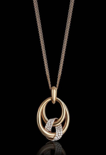 Elegant Rose Gold Interlocking Loop Pendant Necklace