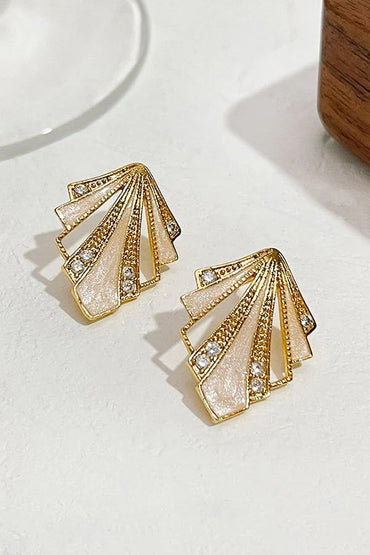 Art Deco Inspired Fan Stud Earrings