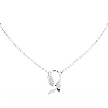 Elegant Marquise Diamond Leaf Pendant Necklace
