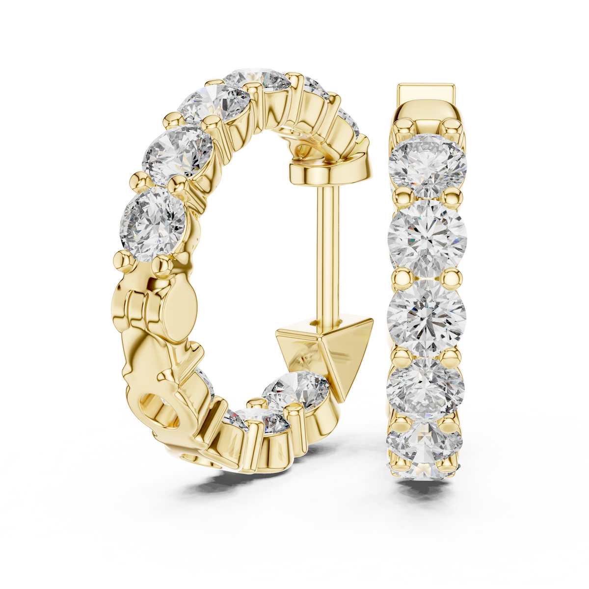 Classic Inside-Out Diamond U-Hoop Earrings