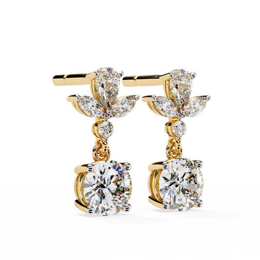 Round Brilliant Drop Earrings