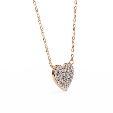 Sterling Silver Pavé Diamond Heart Pendant Necklace