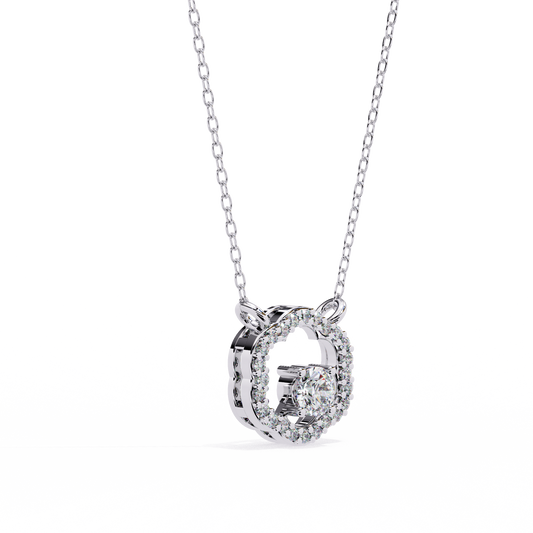 925 Sterling Silver & Diamond Halo Pendant