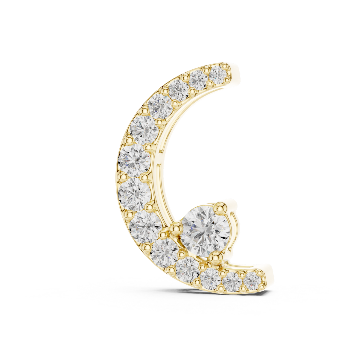 Celestial Crescent Moon Diamond Necklace