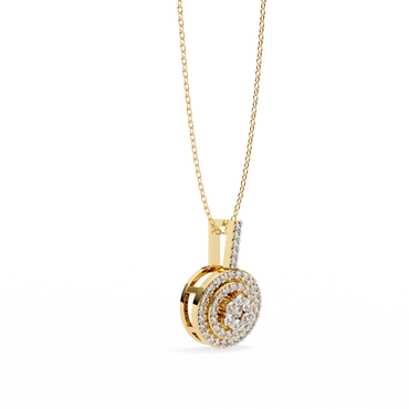 Diamond Halo Cluster Pendant