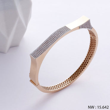 Modern Bar-Top Rose Gold Diamond Bangle