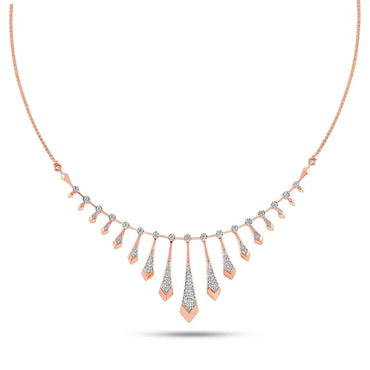 Elegant Geometric Diamond Fringe Necklace