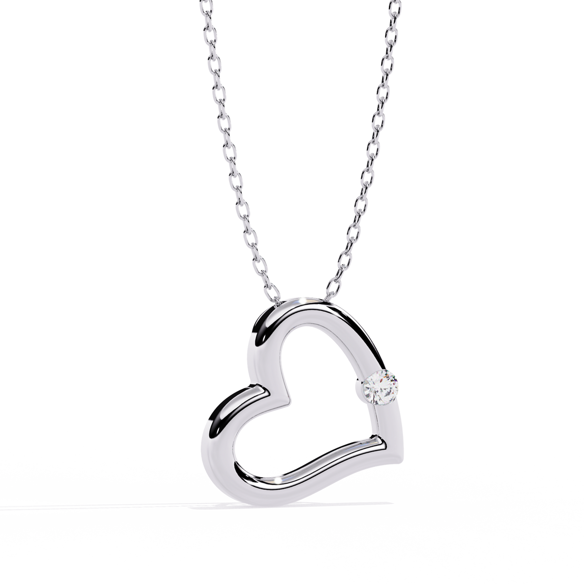 Diamond Accent Open Heart Pendant