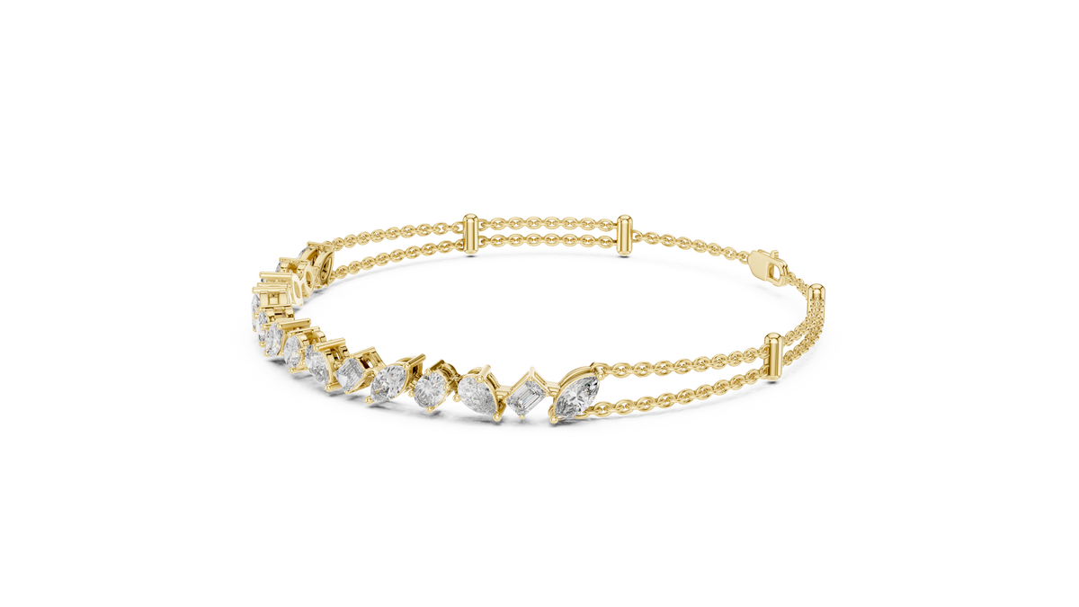 Multi-Shape Diamond Station Bracelet