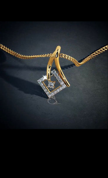 Contemporary Geometric Diamond Pendant