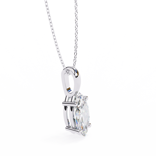 Elegant Marquise Diamond Solitaire Pendant
