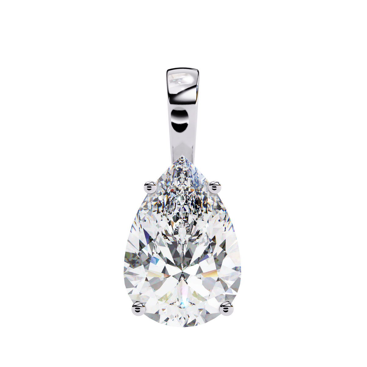 Pear-Cut Diamond Solitaire Pendant