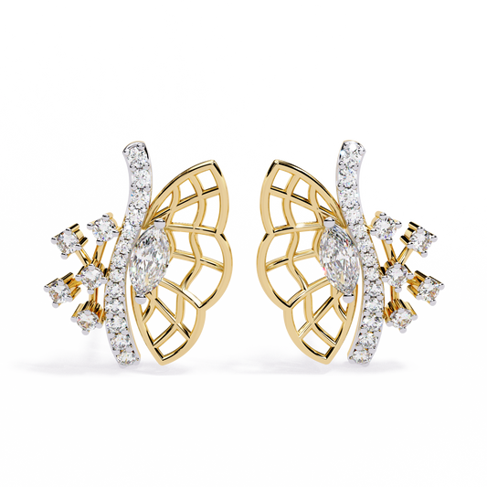 Enchanted Butterfly Diamond Stud Earrings