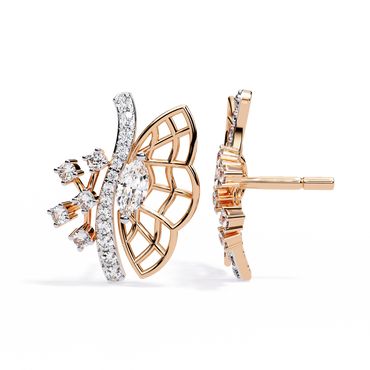 Enchanted Butterfly Diamond Stud Earrings