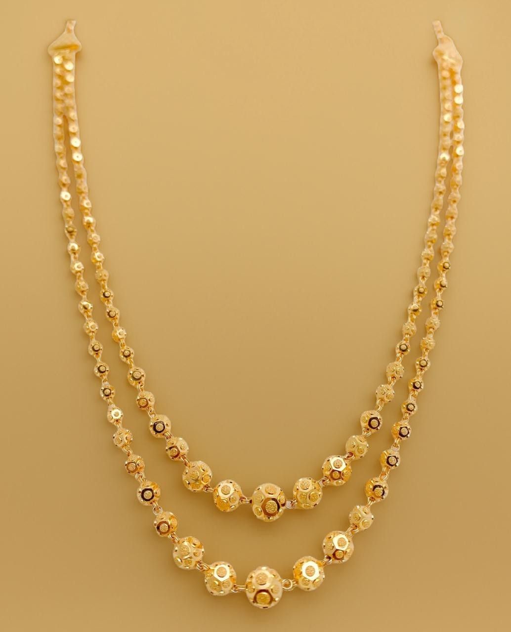 Elegant Double-Strand Gold Beaded Mala