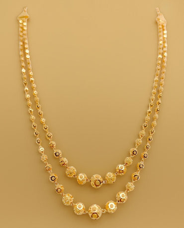 Elegant Double-Strand Gold Beaded Mala