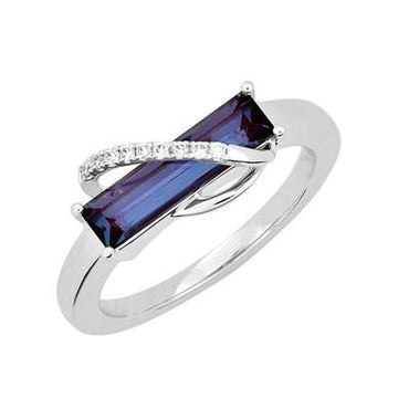 Modern Baguette Gemstone Bypass Ring