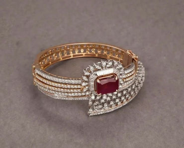 Diamond Ruby Statement Bangle