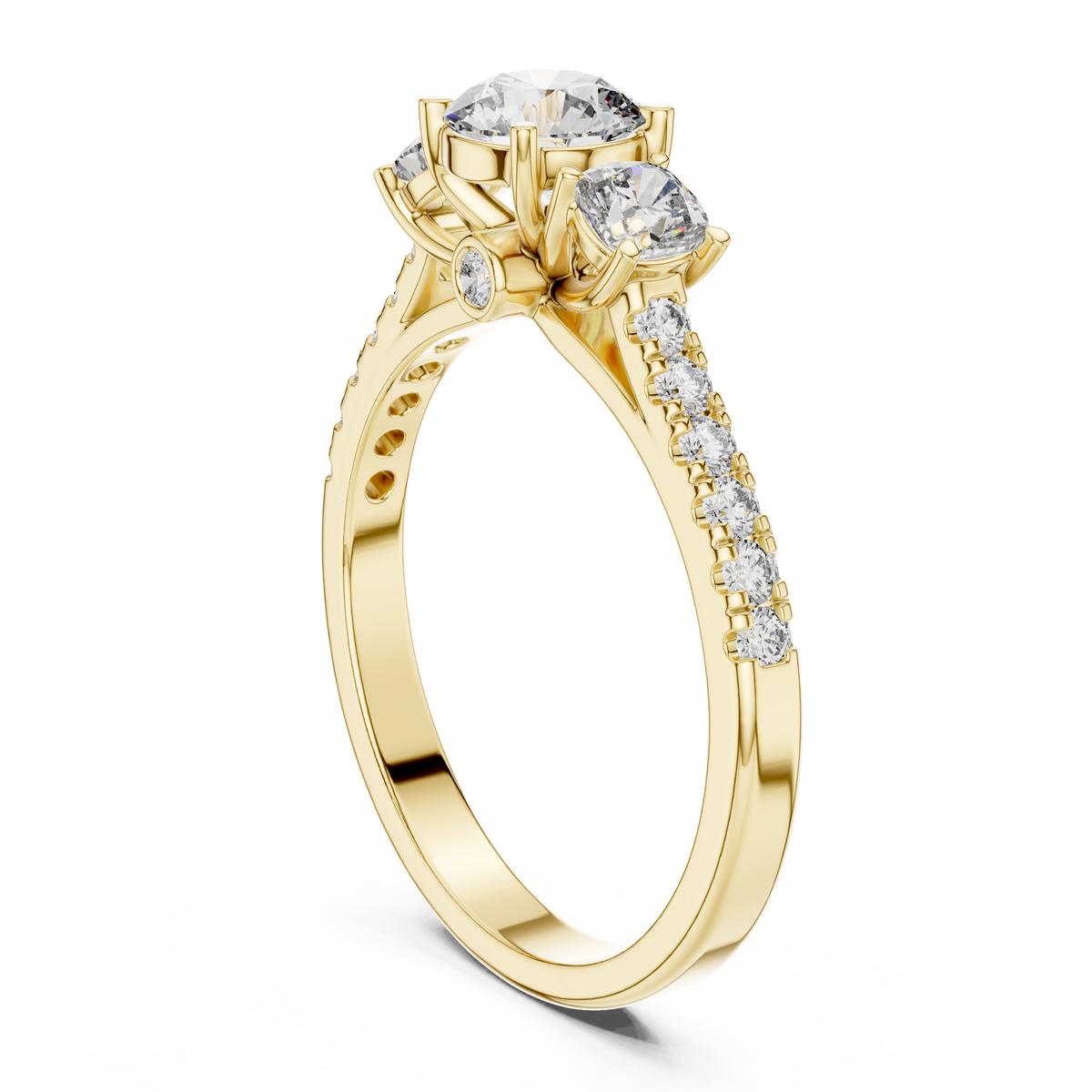 Classic Three-Stone Diamond Engagement Ring