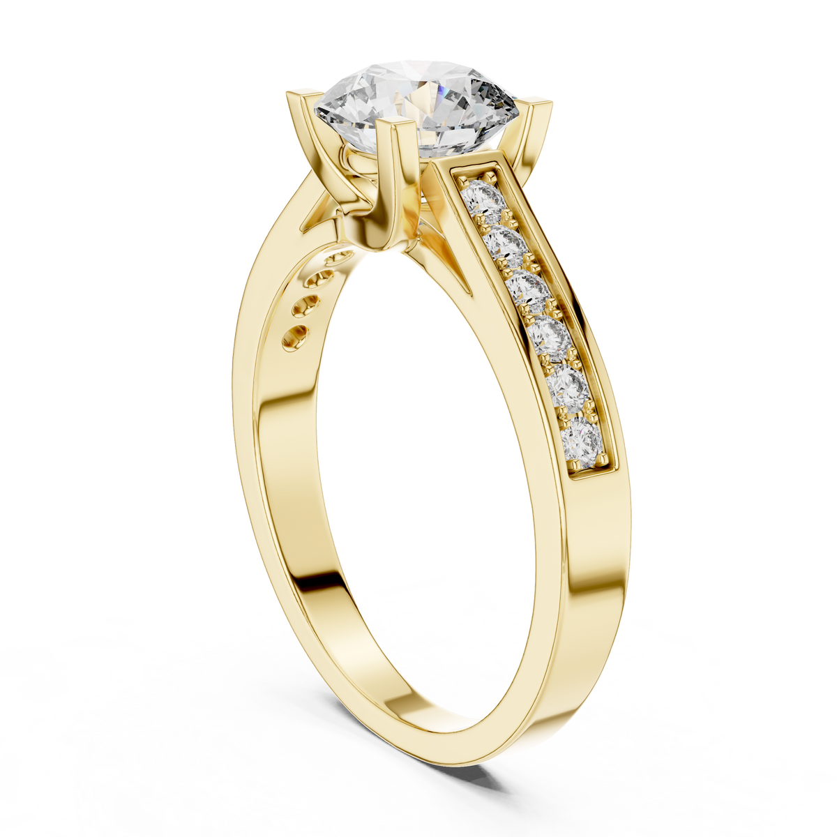 Classic Round Cut Diamond Engagement Ring