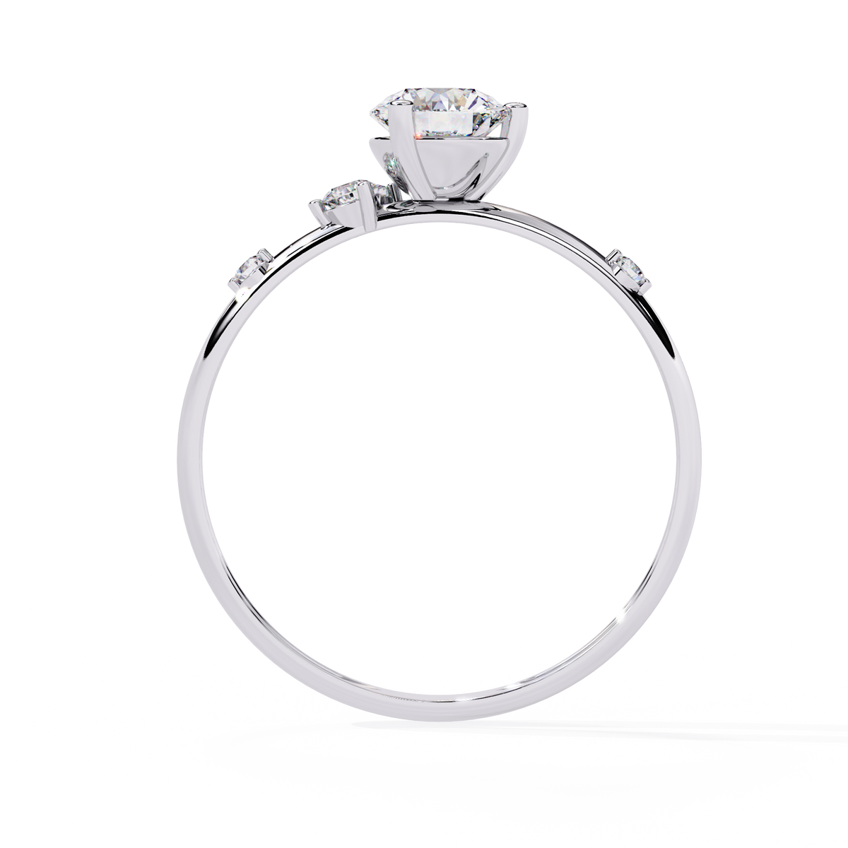 Celestial Accent Split-Shank Round Diamond Ring