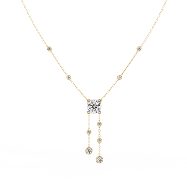 Diamond Drop Pendant Necklace – Rose Gold