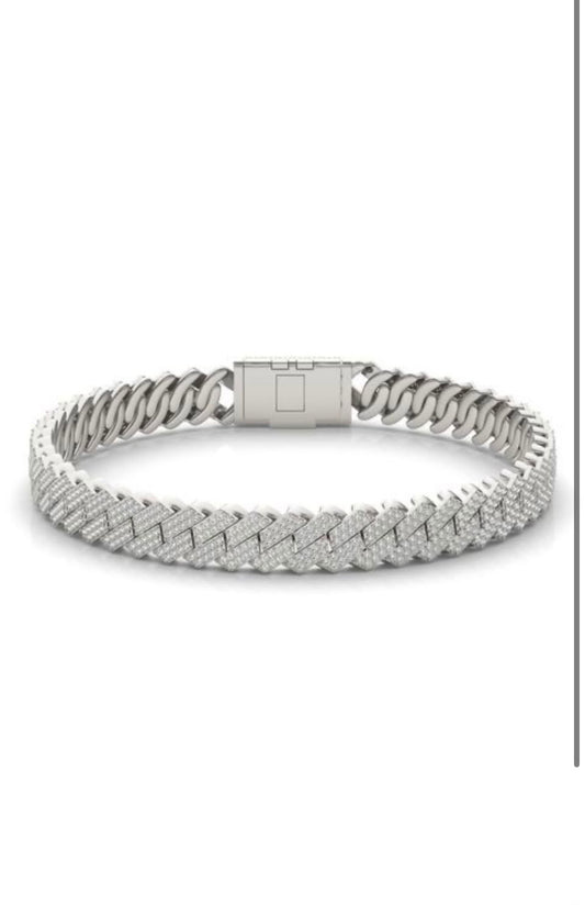 Diamond Prong Cuban Link Bracelet