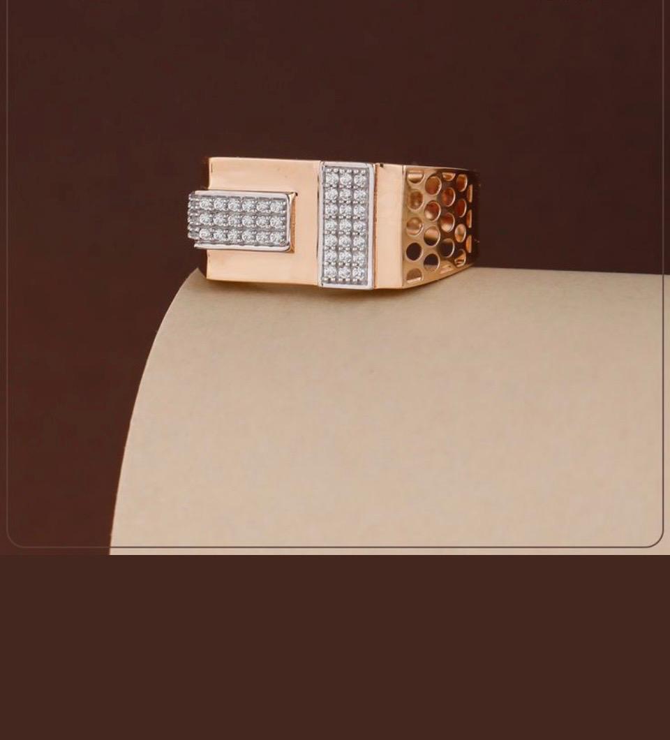 Men’s Geometric Diamond Statement Ring