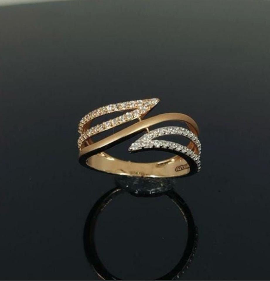 Elegant Rose Gold Multi-Band Wave Ring