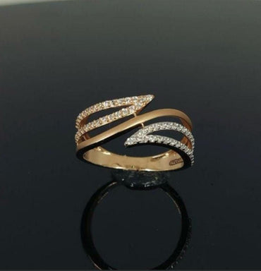 Elegant Rose Gold Multi-Band Wave Ring