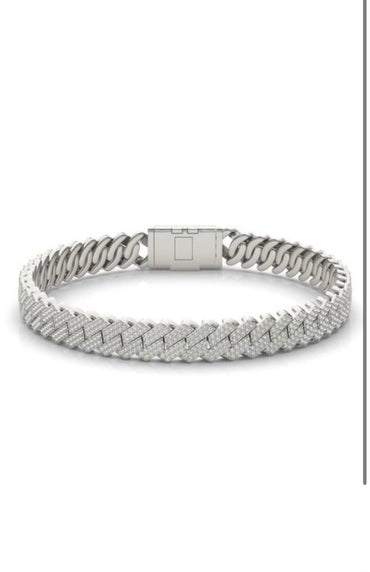 Diamond Prong Cuban Link Bracelet