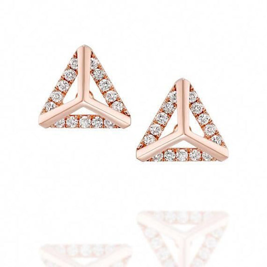 Geometric Triangle Diamond Stud Earrings