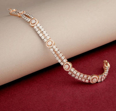 Elegant Dual-Row Diamond Station Bracelet