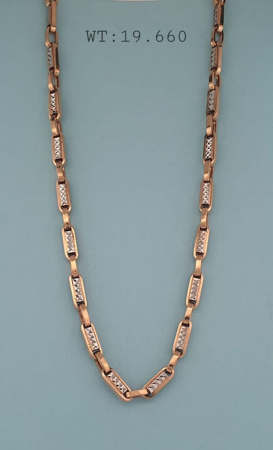Dual-Tone Diamond-Cut Link Chain
