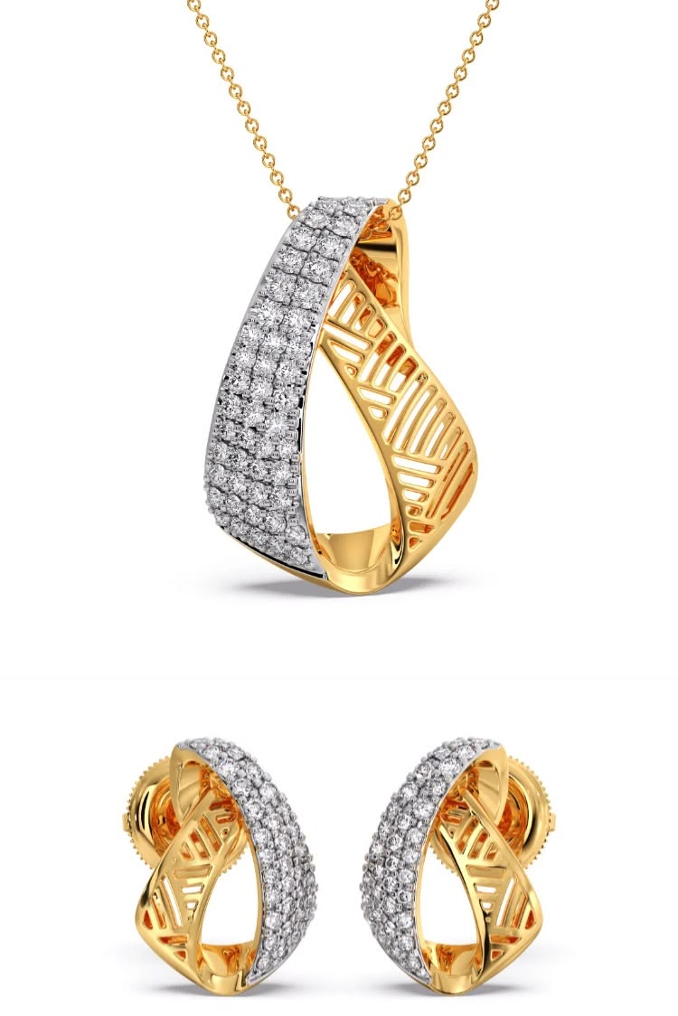 matching pendant necklace and stud earrings