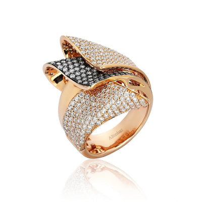 Exquisite Two-Tone Diamond Statement Ring