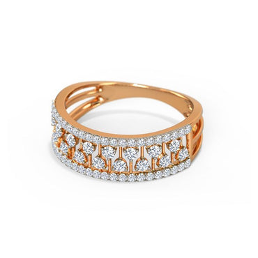 Elegant Rose Gold Openwork Diamond Band