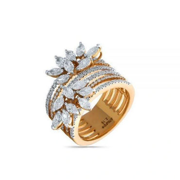 🌟 Marquise Floral Cluster Multi-Row Statement Ring