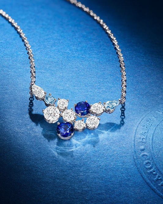 Fine Gemstone & Diamond Cluster Pendant Necklace