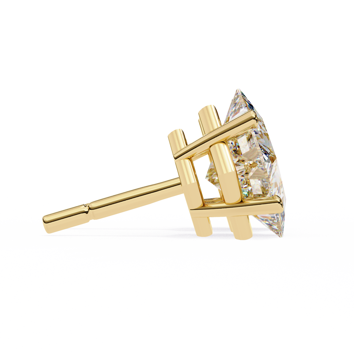 Princess Cut Diamond Solitaire Stud Earrings