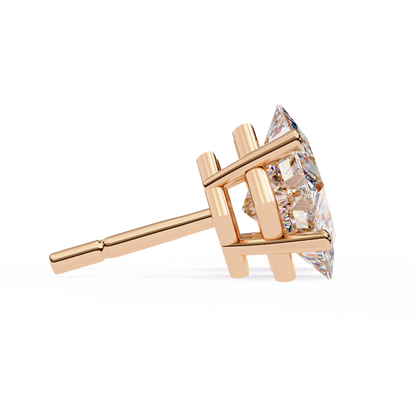 Princess Cut Diamond Solitaire Stud Earrings